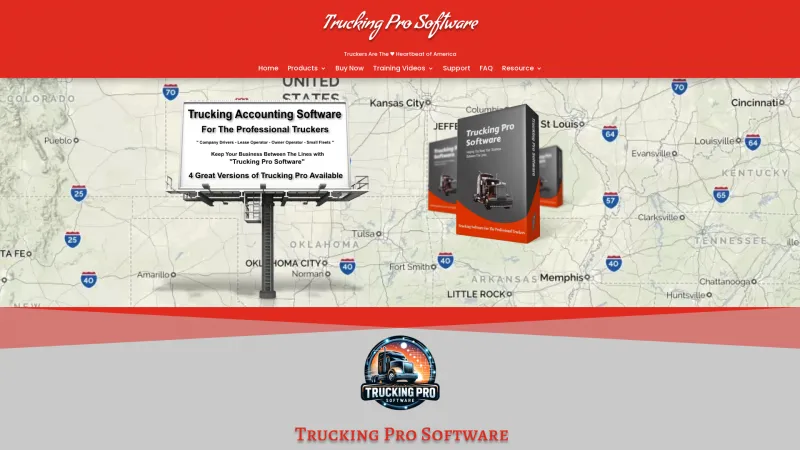 Homepage of Trucking Pro Software