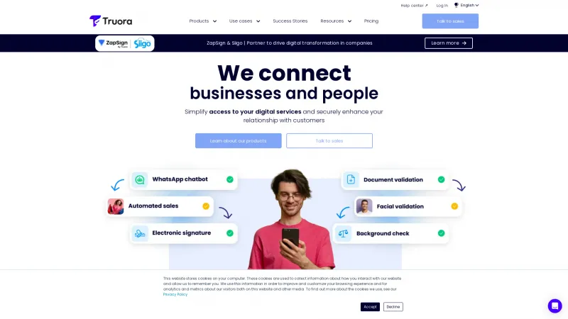 Homepage of Truora