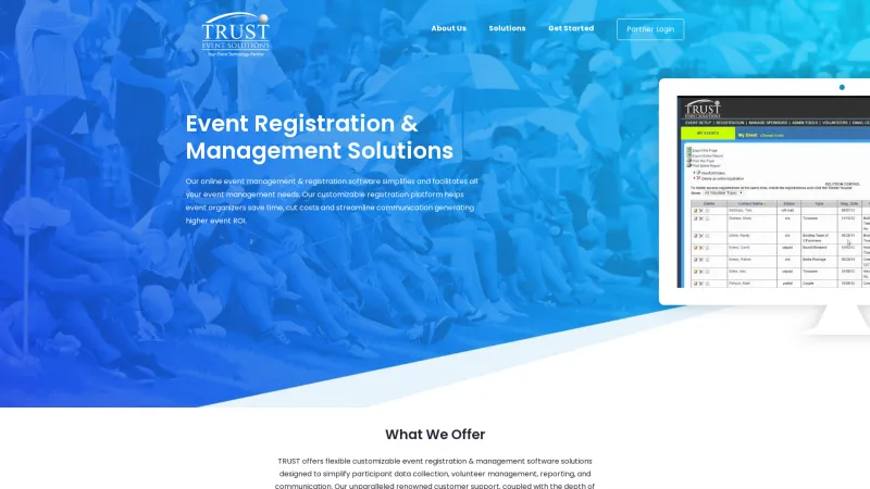 Homepage of Trust Event