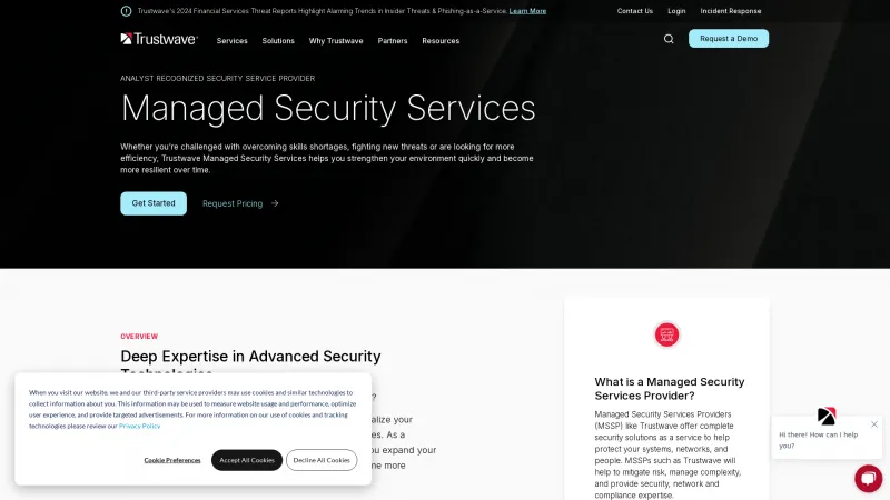 Homepage of Trustwave Managed Web Application Firewall