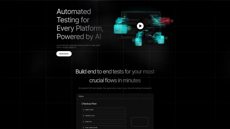 Homepage of Nova AI