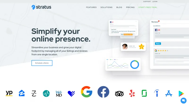 Homepage of Stratus Local