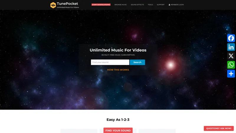 Homepage of TunePocket