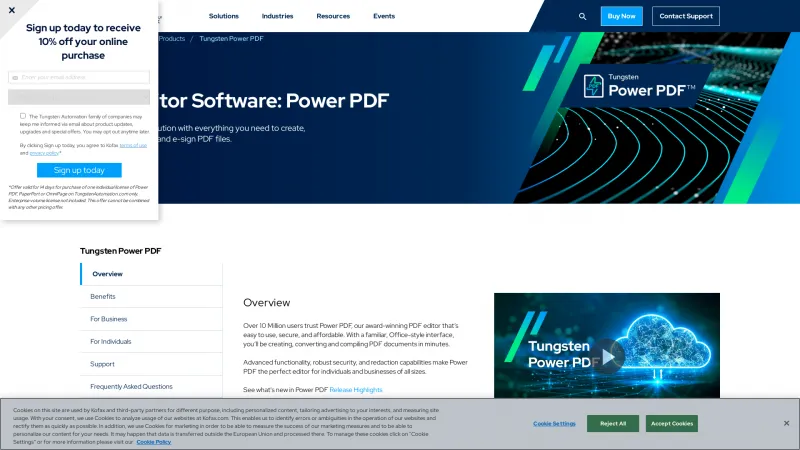 Homepage of Tungsten Power PDF