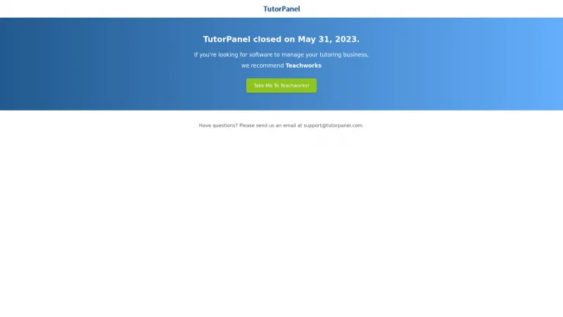 Homepage of TutorPanel