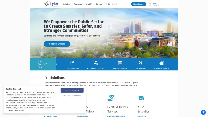 Homepage of Enterprise Permitting & Licensing Software (EnerGov)