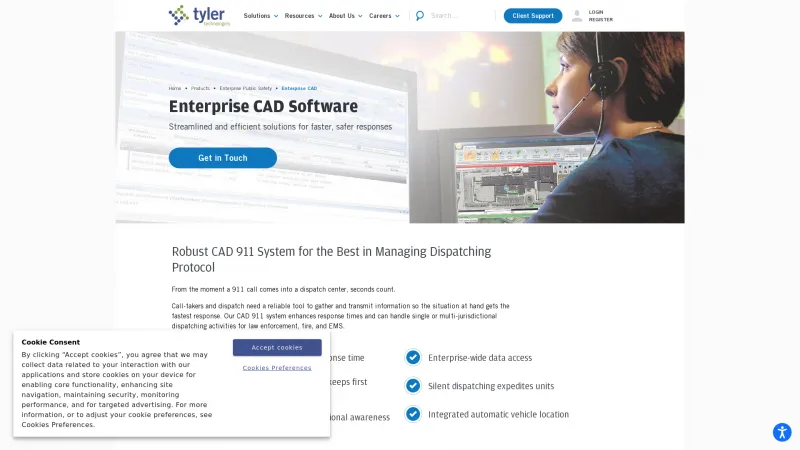 Homepage of Tyler Enterprise CAD