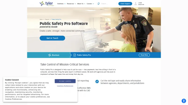 Homepage of Tyler Public Safety Pro