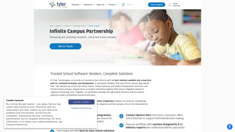 Homepage of Tyler SIS Classroom 360