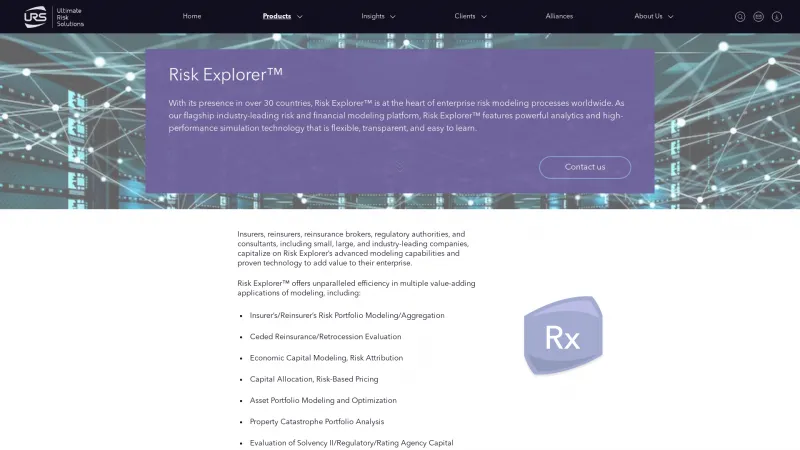 Homepage of Risk Explorer