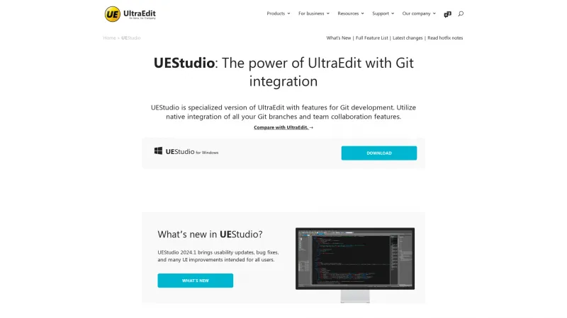 Homepage of UEStudio