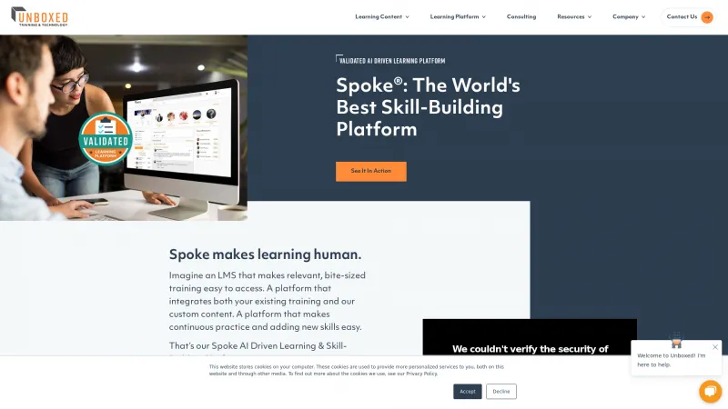 Homepage of Spoke LMS