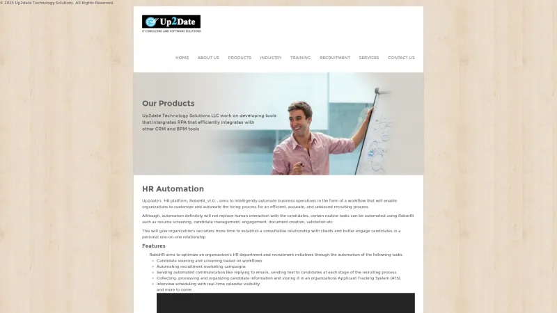 Homepage of RoboHR