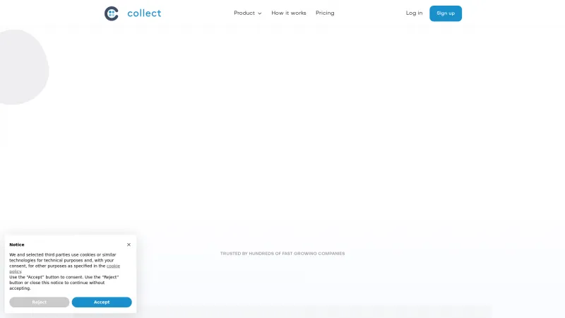 Homepage of Collect