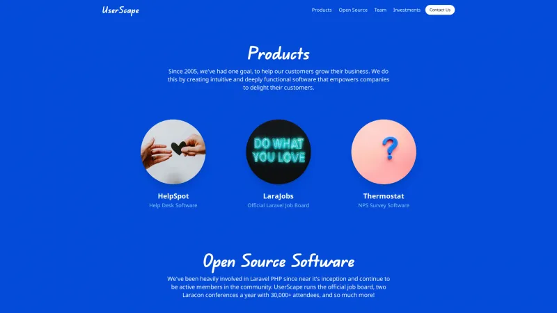 Homepage of HelpSpot