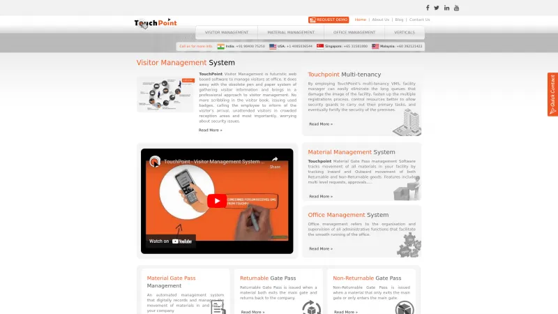 Homepage of Touch Point