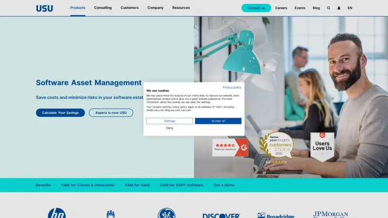 Homepage of USU Software Asset Management