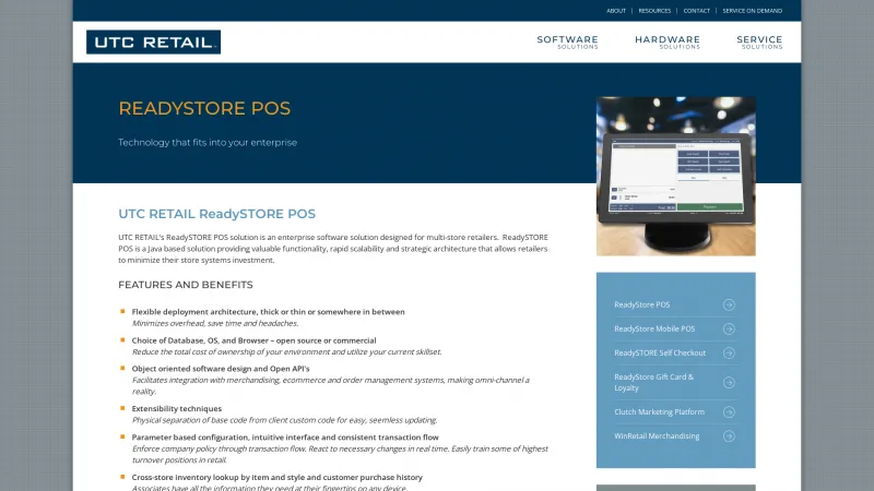 Homepage of ReadySTORE POS