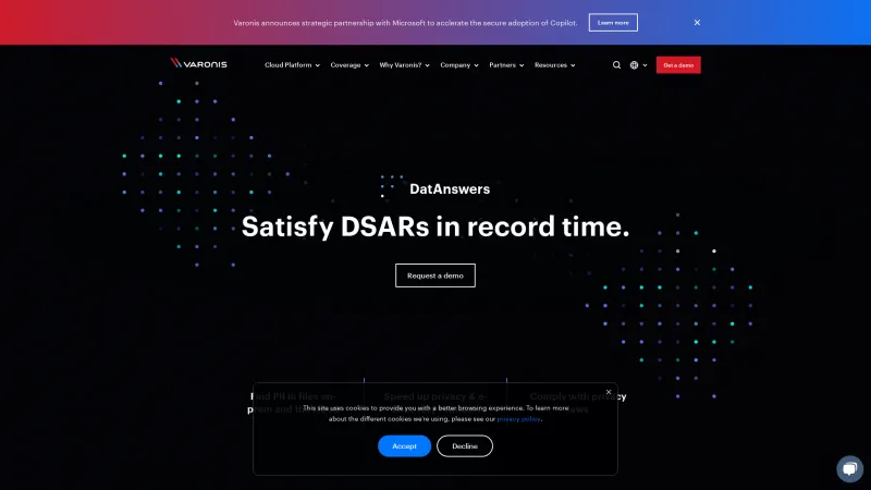 Homepage of DatAnswers