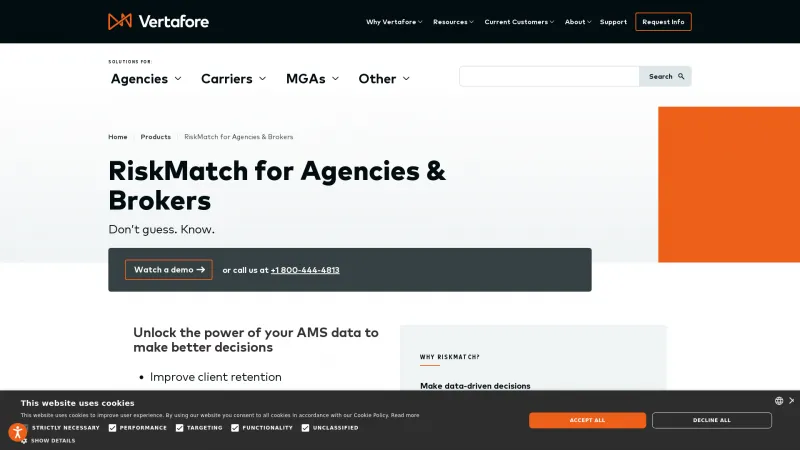 Homepage of RiskMatch