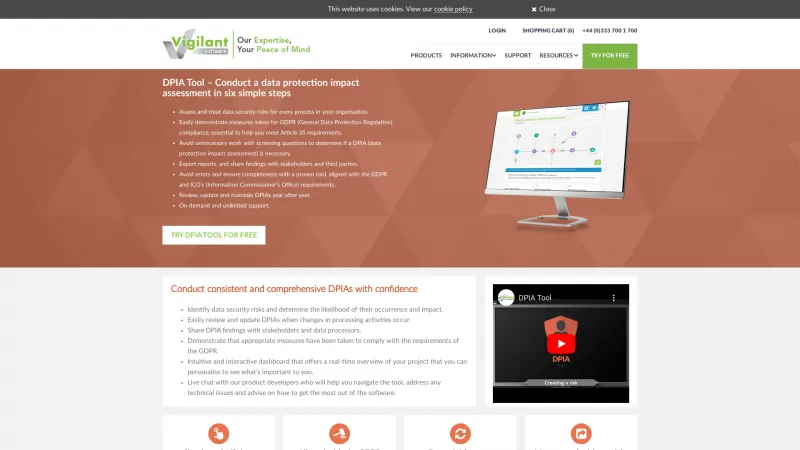 Homepage of DPIA Tool