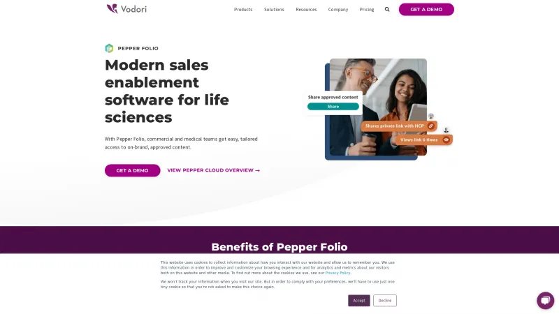 Homepage of Pepper Folio