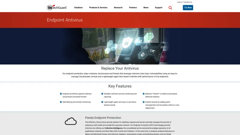 Homepage of Panda Endpoint Protection