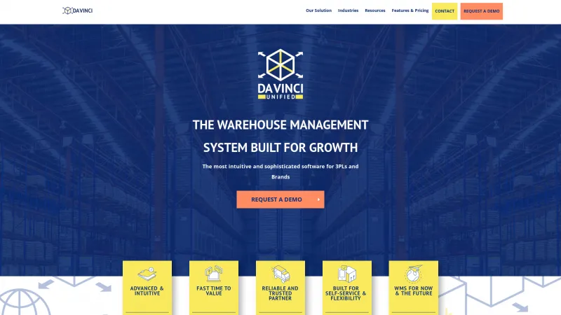 Homepage of Da Vinci Supply Chain Business Suite