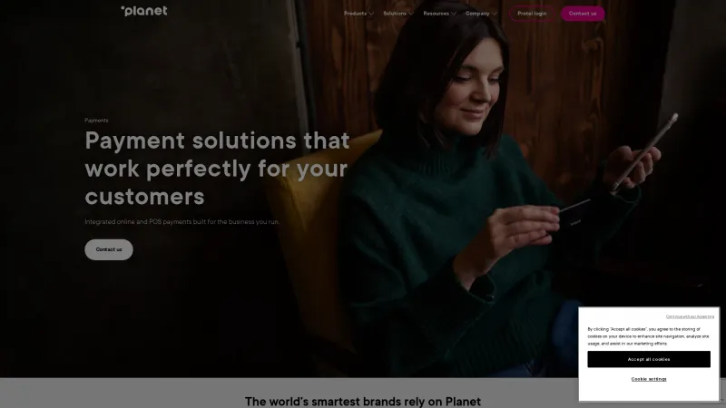 Homepage of Planet Payments