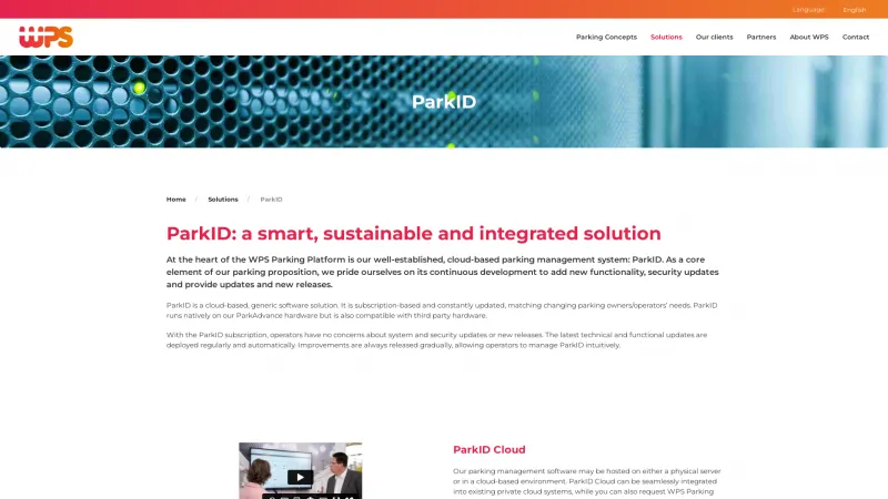 Homepage of ParkID