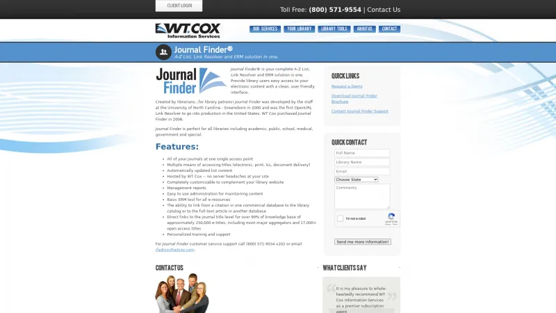 Homepage of Journal Finder