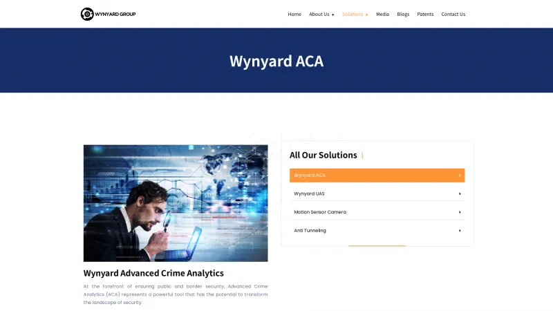 Homepage of Wynyard Advanced Crime Analytics