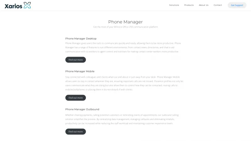 Homepage of Phone Manager