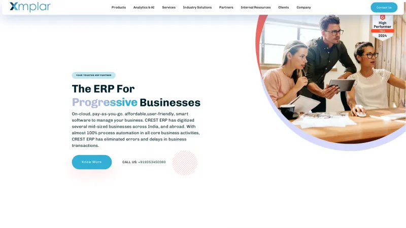 Homepage of CREST ERP