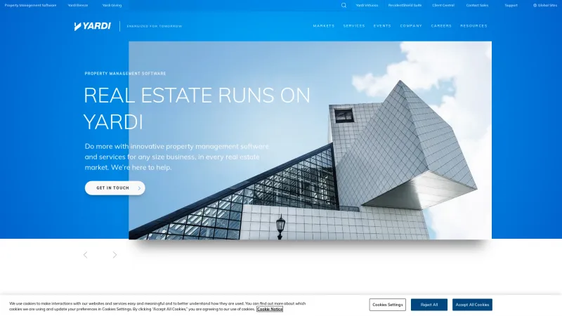 Homepage of Yardi Corporate Lease Manager