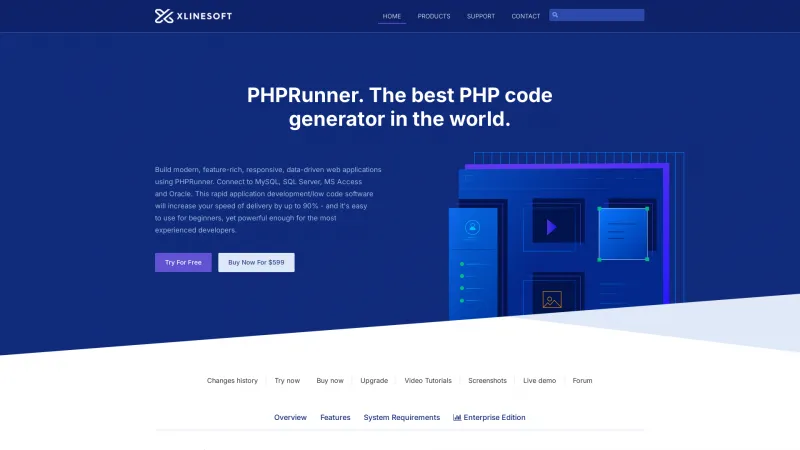 Homepage of PHPRunner