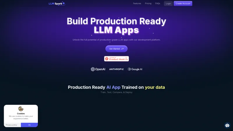 Homepage of LLM Spark