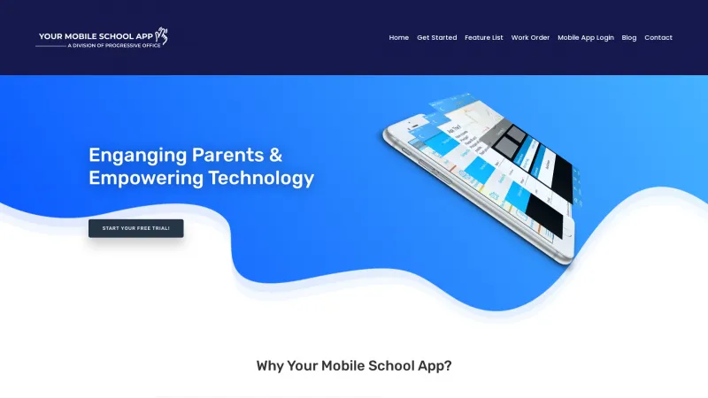 Homepage of Branded Mobile School APP