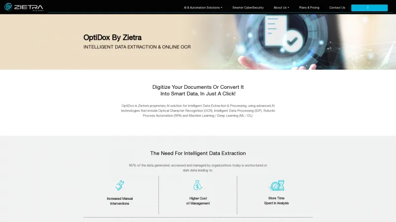 Homepage of OptiDox