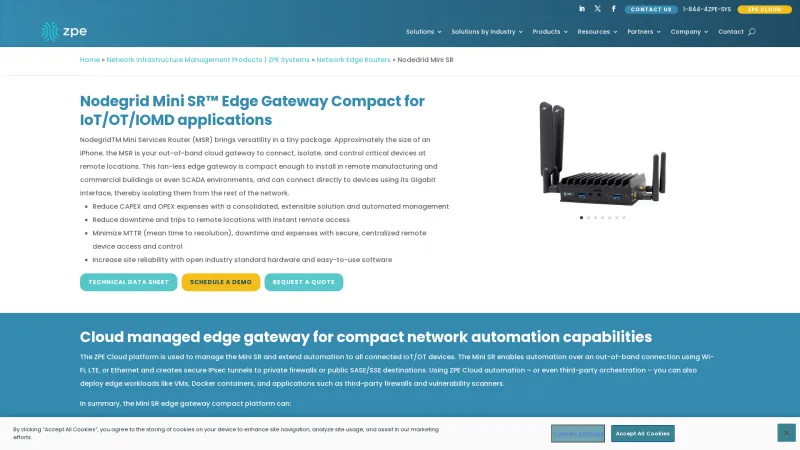 Homepage of Nodegrid Mini SR